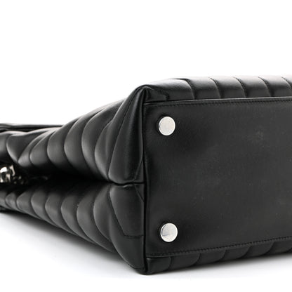 Saint Laurent Calfskin Y Quilted Monogram Large Loulou Chain Satchel Black 9 of 10