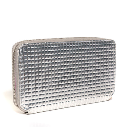 Chanel Patent Embossed CC Zip Around Wallet Silver 3 of 10