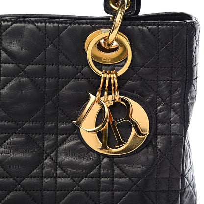 Christian Dior Lambskin Cannage Medium Lady Dior Black 22 of 22