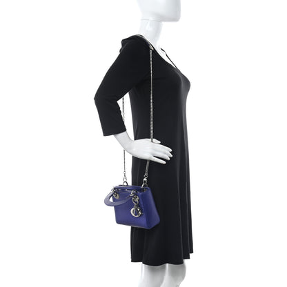 Christian Dior Metallic Snakeskin Mini Lady Dior Purple 2 of 13