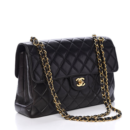Chanel Lambskin Quilted Jumbo Double Sided Flap Black 2 of 21