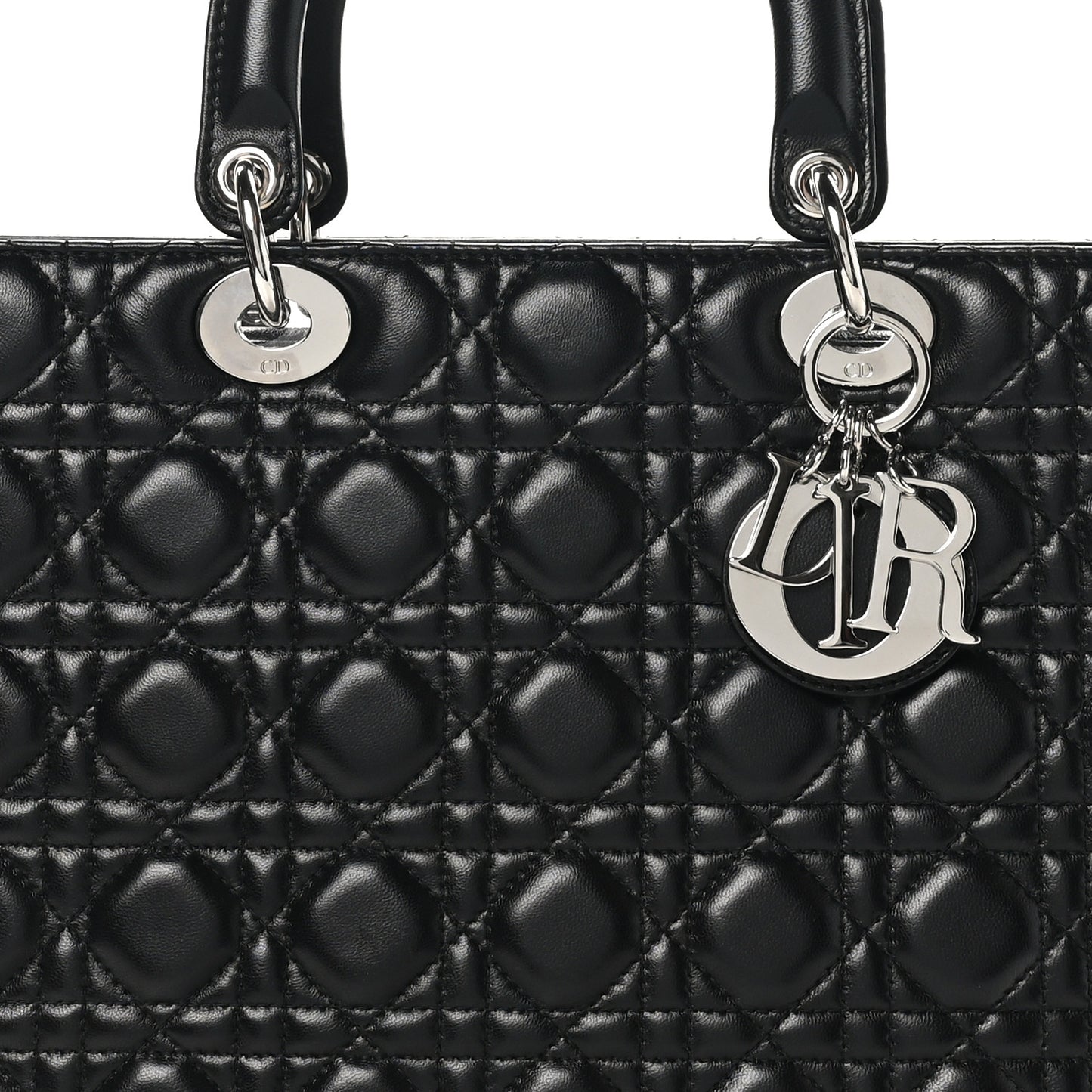 Lambskin Cannage Large Lady Dior Black