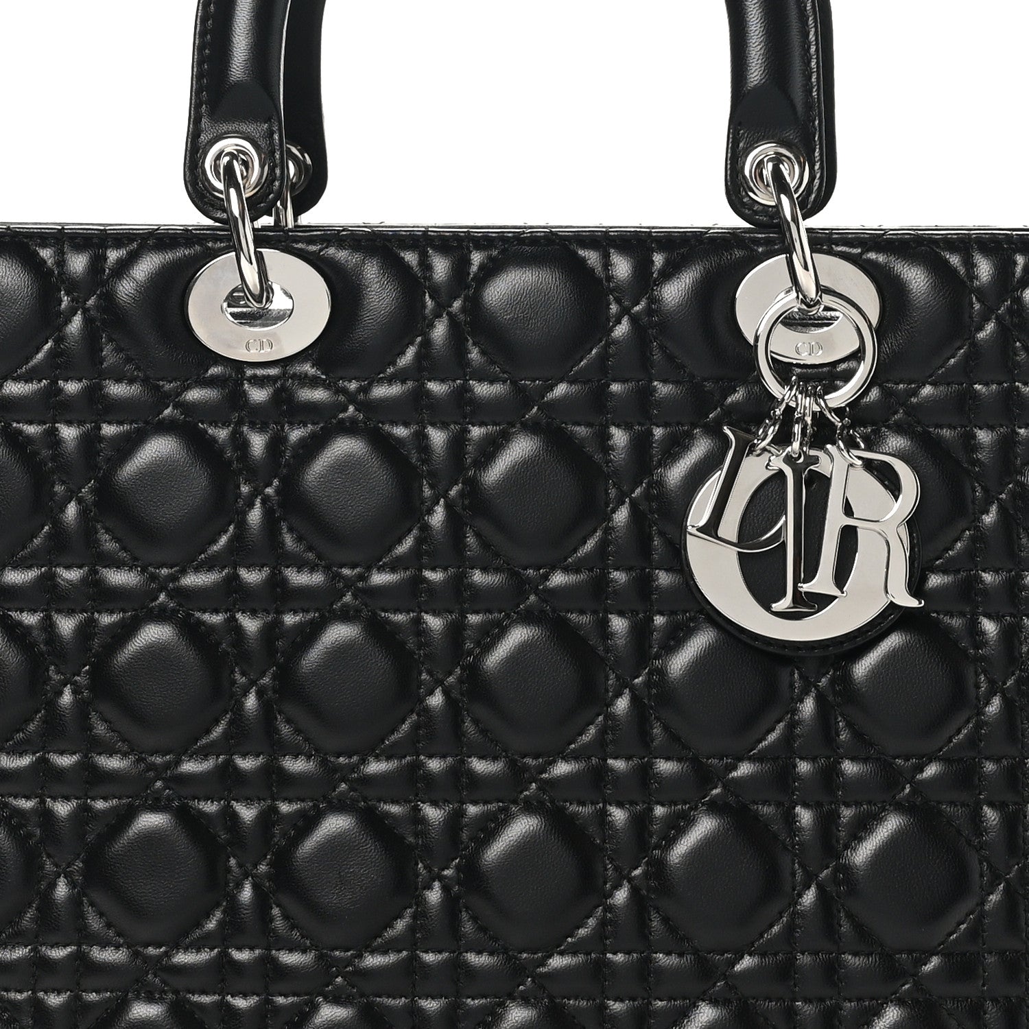 Christian Dior Lambskin Cannage Large Lady Dior Black 8 of 10