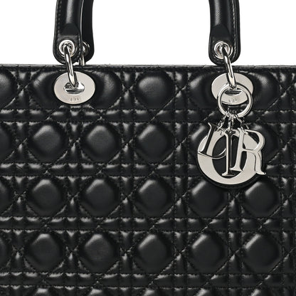 Christian Dior Lambskin Cannage Large Lady Dior Black 8 of 10