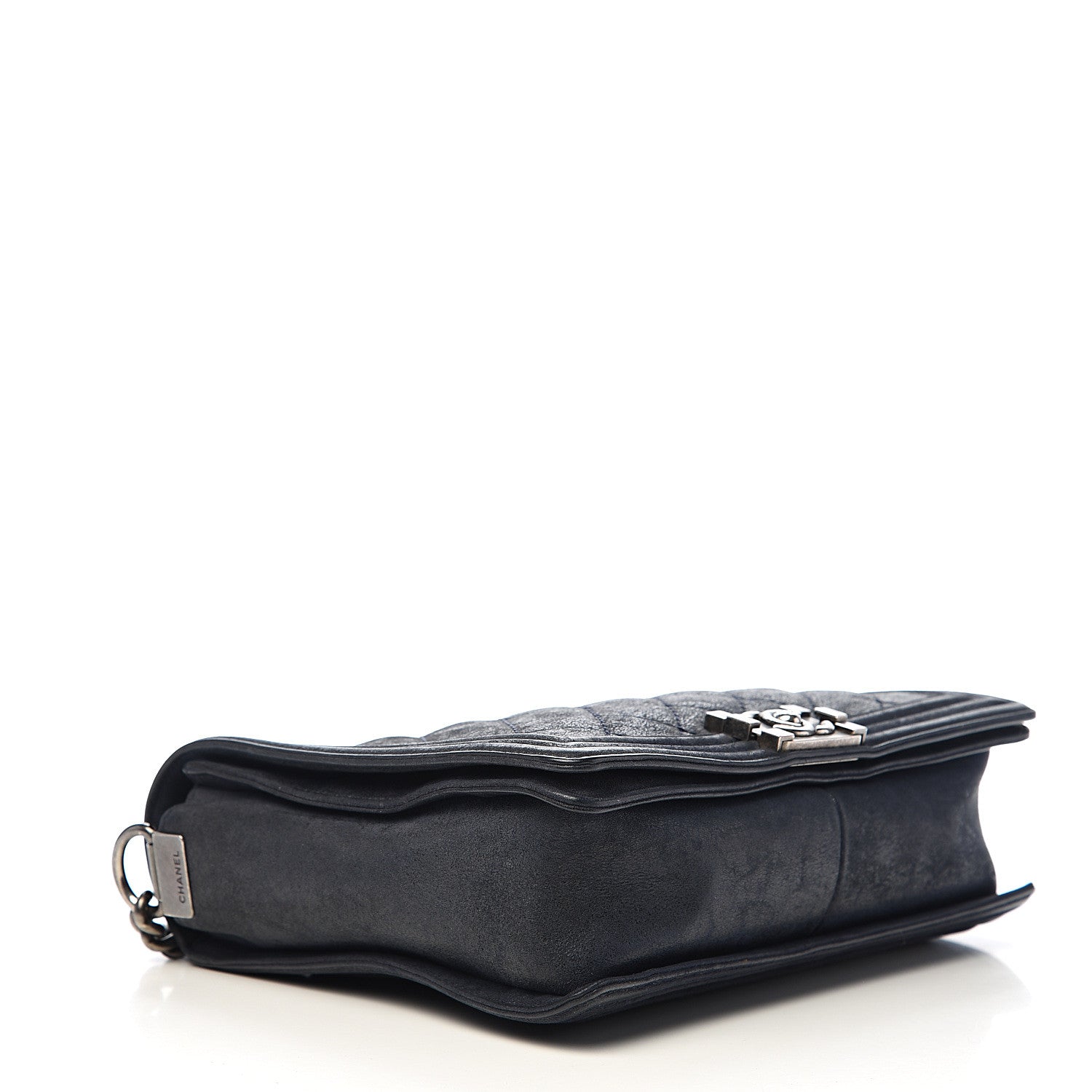 Chanel Goatskin Quilted Medium Gentle Boy Flap Navy Blue 3 of 10