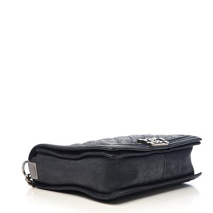 Chanel Goatskin Quilted Medium Gentle Boy Flap Navy Blue 3 of 10