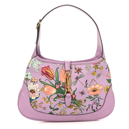 Gucci Canvas Flora Medium Jackie Hobo Lilac 1 of 10