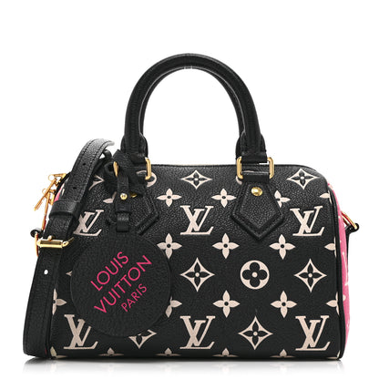 Louis Vuitton Empreinte Monogram Spring in the City Speedy Bandouliere 20 Black White Pink 1 of 9