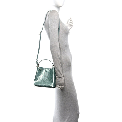 Gucci Patent GG Emblem Small Bucket Bag Light Blue 2 of 9