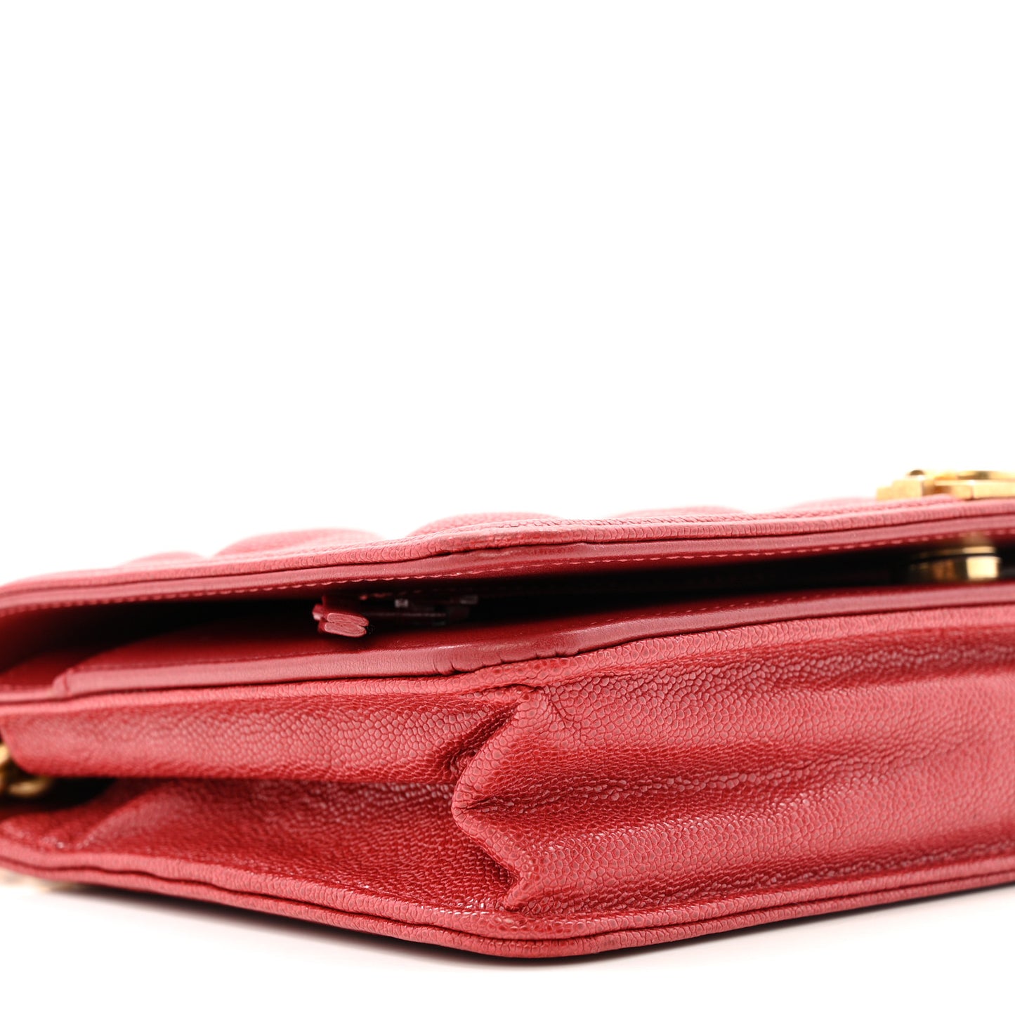 Caviar Quilted Boy Wallet On Chain WOC Red