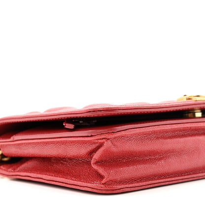 Chanel Caviar Quilted Boy Wallet On Chain WOC Red 9 of 13