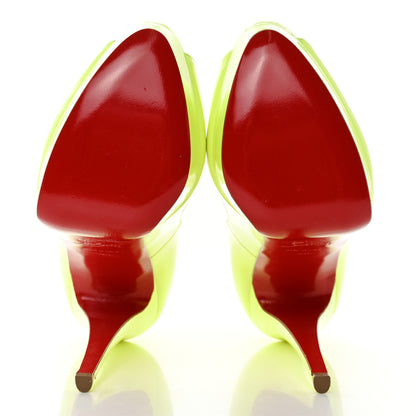 Christian Louboutin Patent Lady Peep 150 Pumps 36 Fluo Yellow 5 of 9