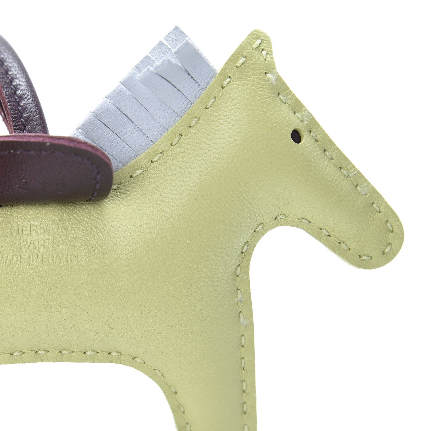 Hermes Milo Lambskin Grigri Rodeo Horse Bag Charm PM Jaune Bourgeon Bleu Brume Rouge Sellier 3 of 5