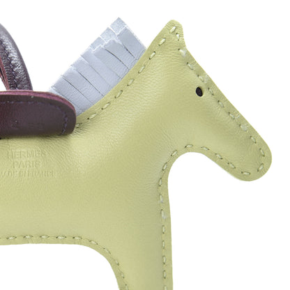 Hermes Milo Lambskin Grigri Rodeo Horse Bag Charm PM Jaune Bourgeon Bleu Brume Rouge Sellier 3 of 5