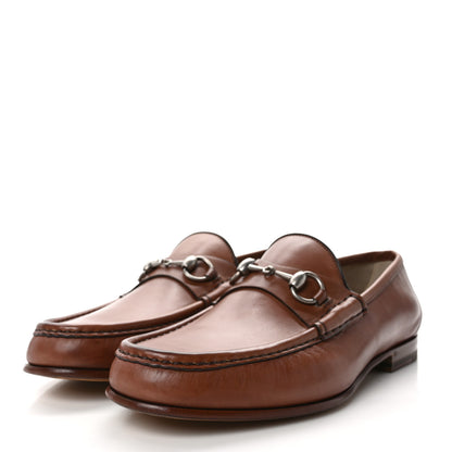 Gucci Betis Glamour Calfskin Mens 1953 Horsebit Loafers 9 Cocoa 3 of 8