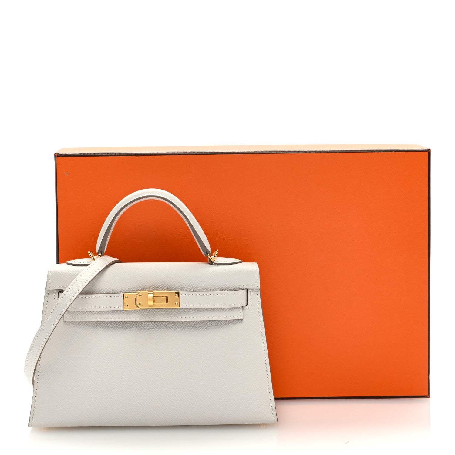 Hermes Epsom Mini Kelly Sellier 20 Gris Pale 10 of 10
