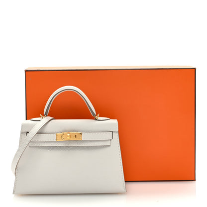Hermes Epsom Mini Kelly Sellier 20 Gris Pale 10 of 10