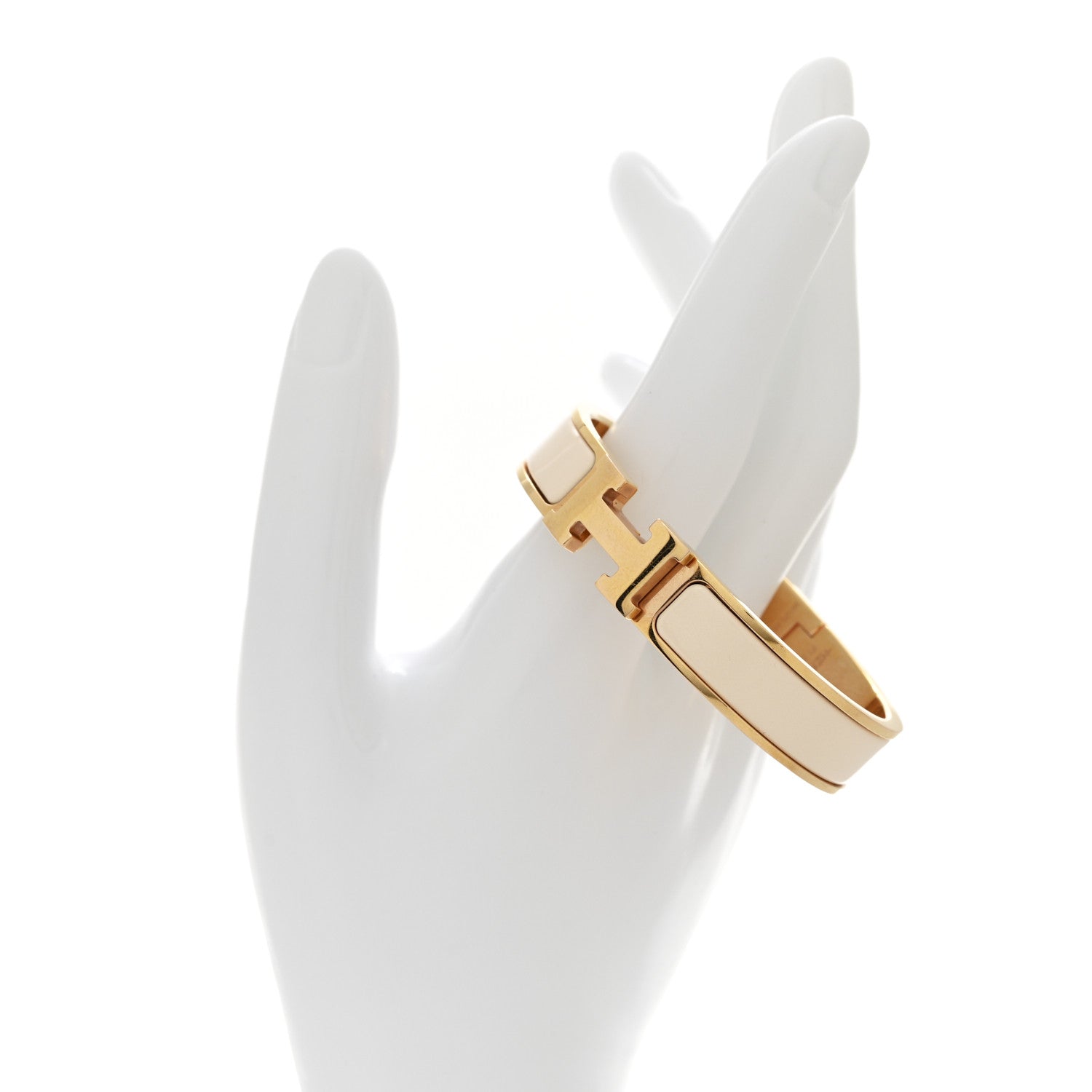 Hermes Enamel Narrow Clic Clac H Bracelet PM White 2 of 4