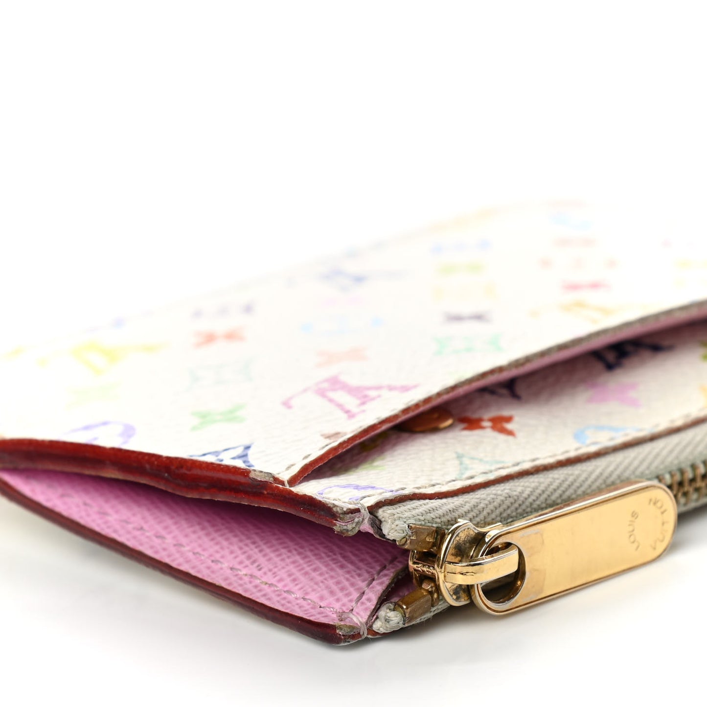 Monogram Multicolor Key Pouch White Litchi