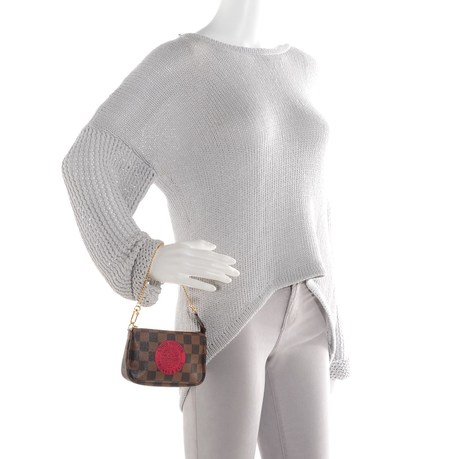 Louis Vuitton Damier Ebene Complice Trunks and Bags Mini Pochette Accessories Red 2 of 7