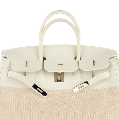 Hermes Toile Swift Birkin 35 White 9 of 17