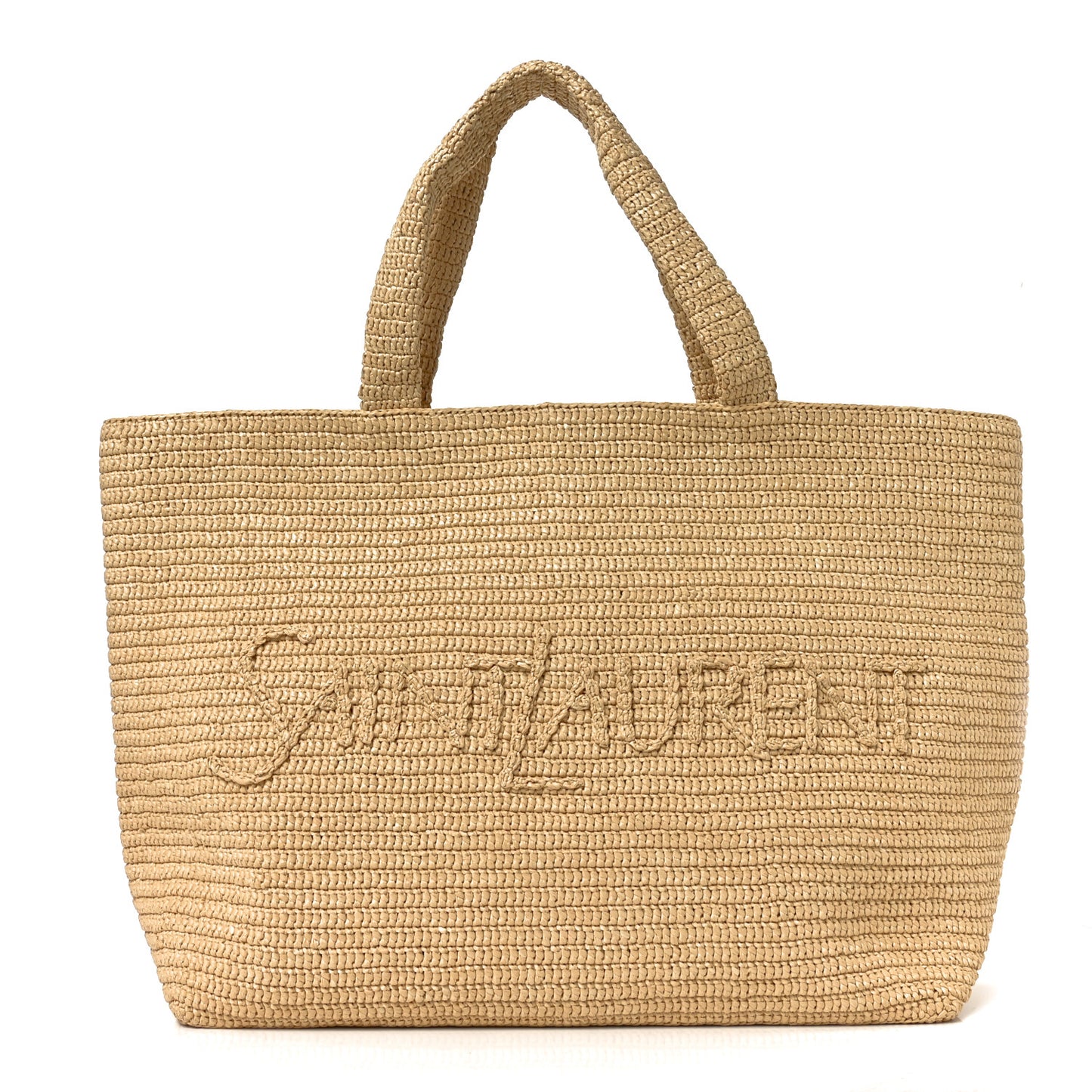 Raffia Logo Tote Naturel