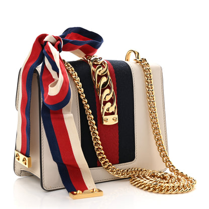 Gucci Calfskin Mini Sylvie Chain Shoulder Bag White 3 of 9