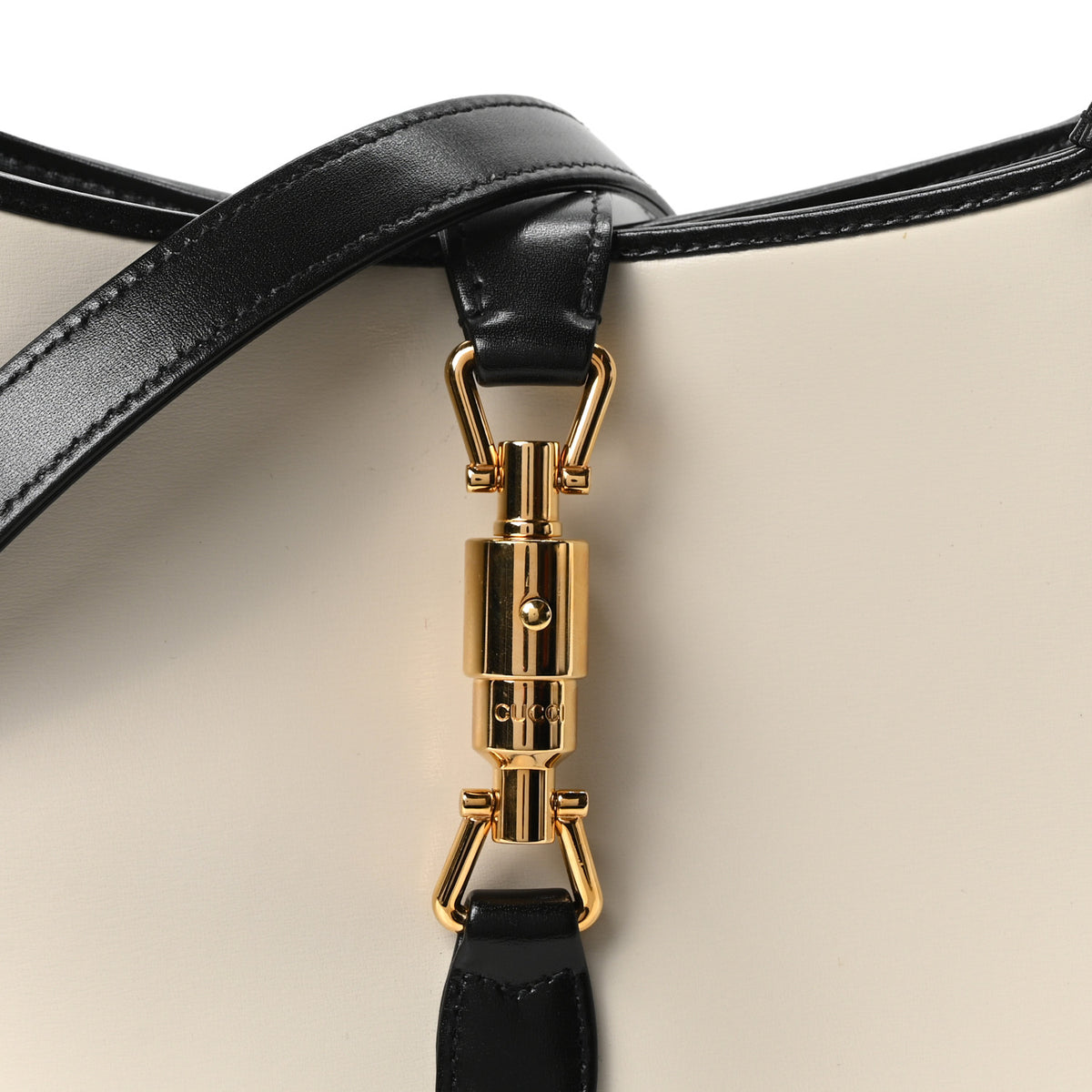 Gucci Boarded Dyana Lux Calfskin Bi-Color Small Jackie 1961 Hobo Mystic White Black 7 of 9