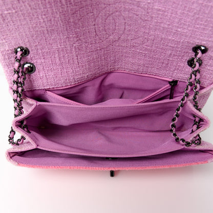 Chanel Tweed Quilted Flap Pink Purple 5 of 13