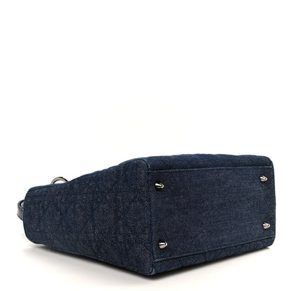 Christian Dior Denim Cannage Medium Lady Dior Blue Black 4 of 10