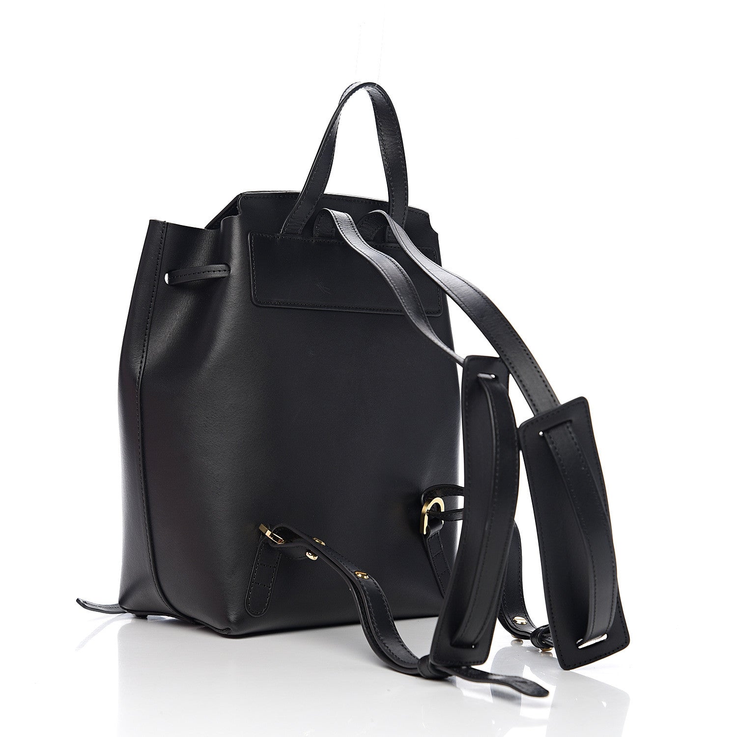 Mansur Gavriel Calfskin Mini Backpack Bag Black 2 of 11
