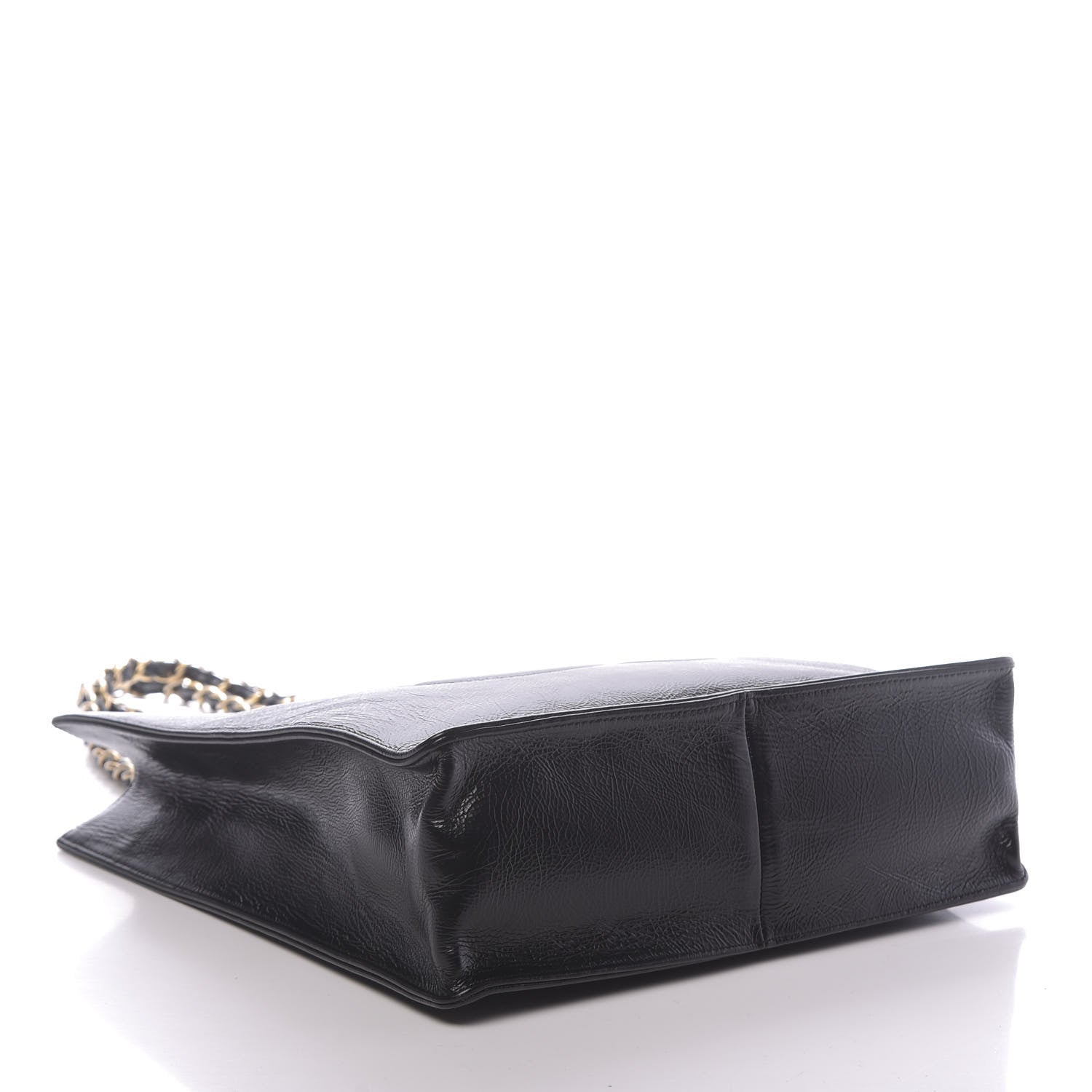 Chanel Shiny Aged Calfskin North South Shopping Bag Black 4 of 10