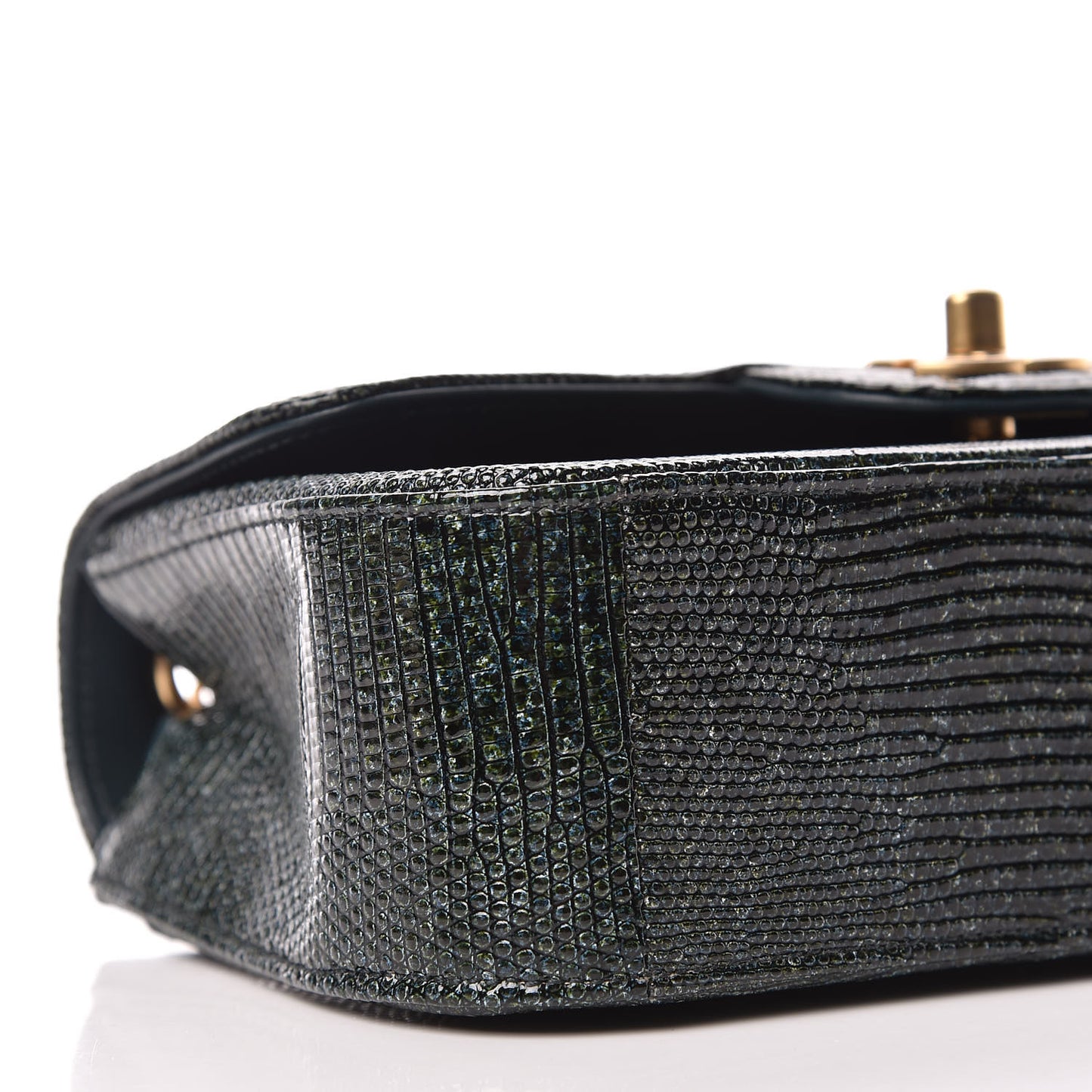 Lizard Mini Rectangular Flap Dark Green
