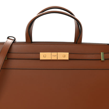 Saint Laurent Calfskin Small Manhattan Shopper Tote Brick Ebony Dark 7 of 9