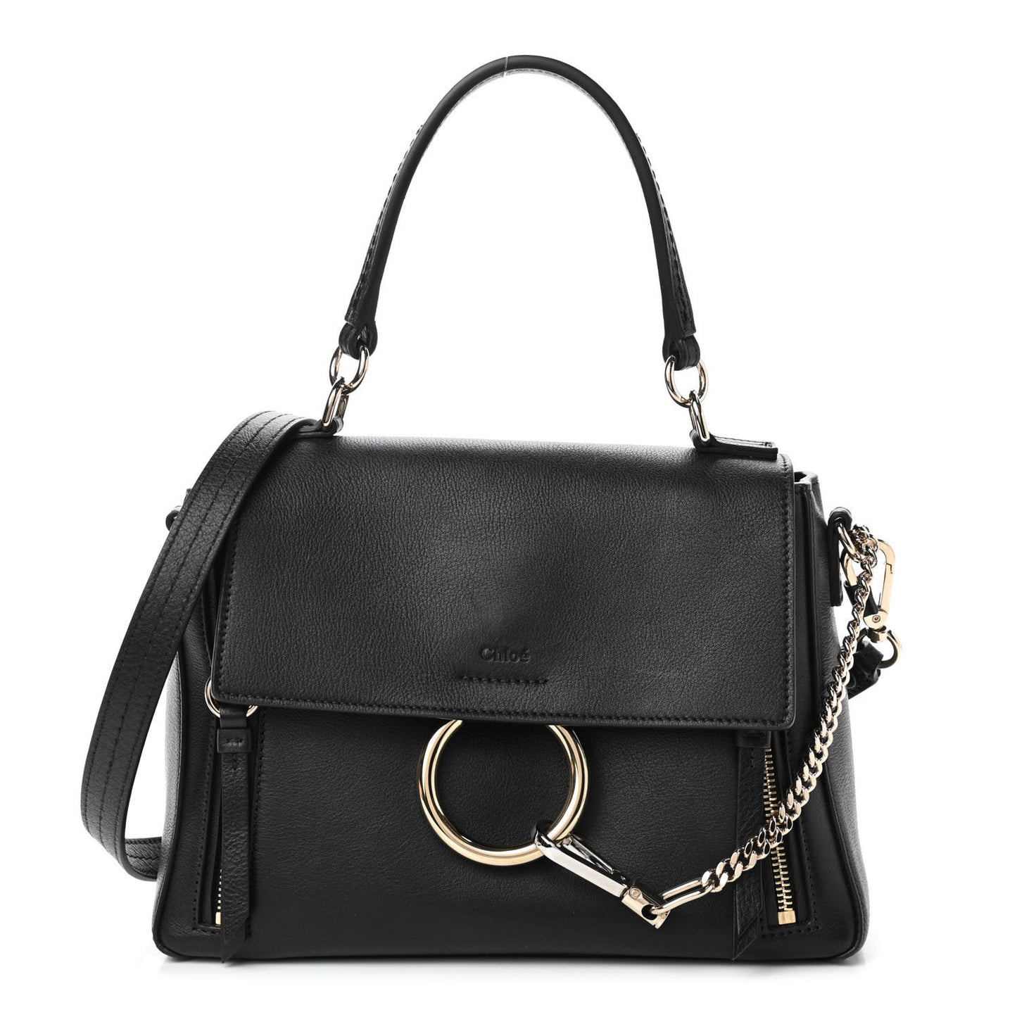 Calfskin Small Faye Day Shoulder Bag Black