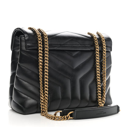 Saint Laurent Calfskin Y Quilted Monogram Small Loulou Chain Satchel Black 3 of 11