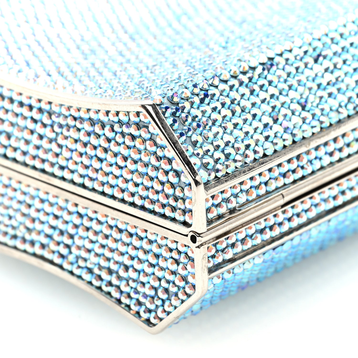 Judith Leiber Swarovski Crystal Minaudiere Clutch Blue 8 of 9