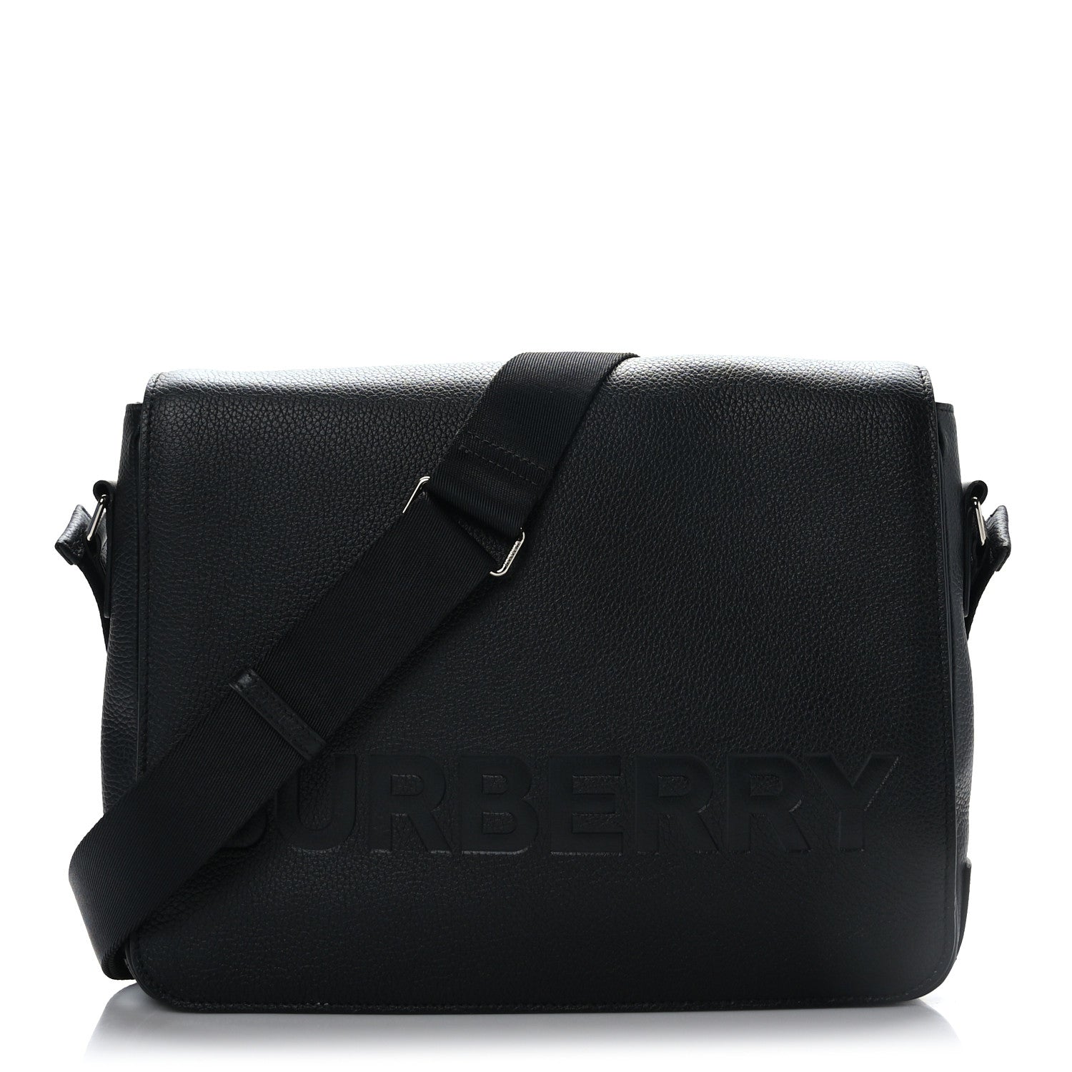 Burberry Grainy Calfskin Embossed Bruno Messenger Black 1 of 8