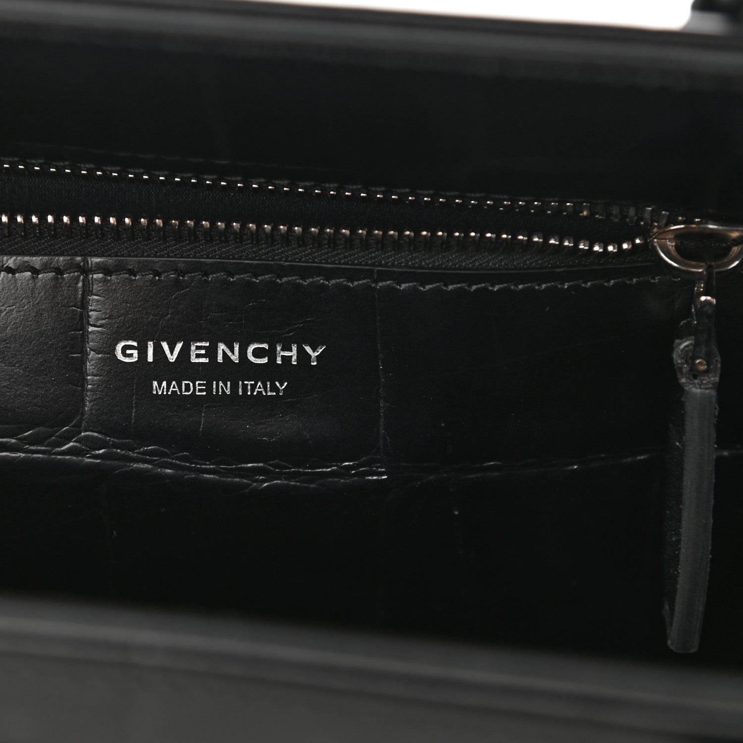 Givenchy Calfskin Crocodile Embossed Medium Lock Antigona Black 6 of 10