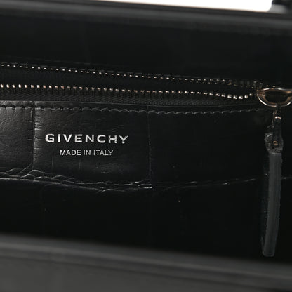 Givenchy Calfskin Crocodile Embossed Medium Lock Antigona Black 6 of 10