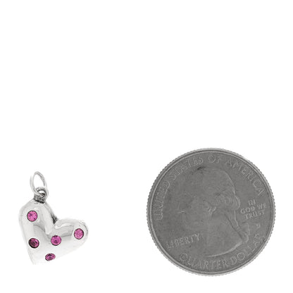 Tiffany Sterling Silver Pink Sapphire Etoile Heart Charm 2 of 3