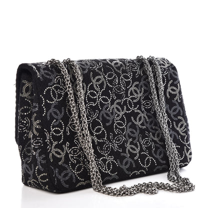 Chanel Tweed Strass Jumbo Pudong Flap Black 4 of 10
