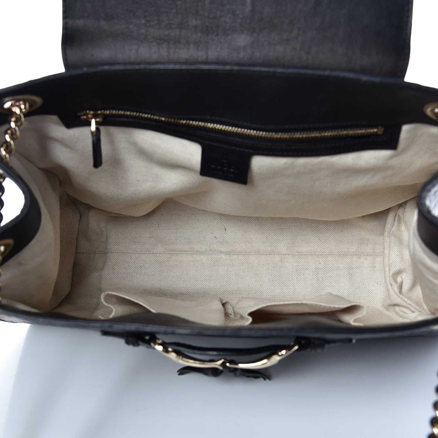 Gucci Guccissima Large Emily Chain Shoulder Bag Black 5 of 13