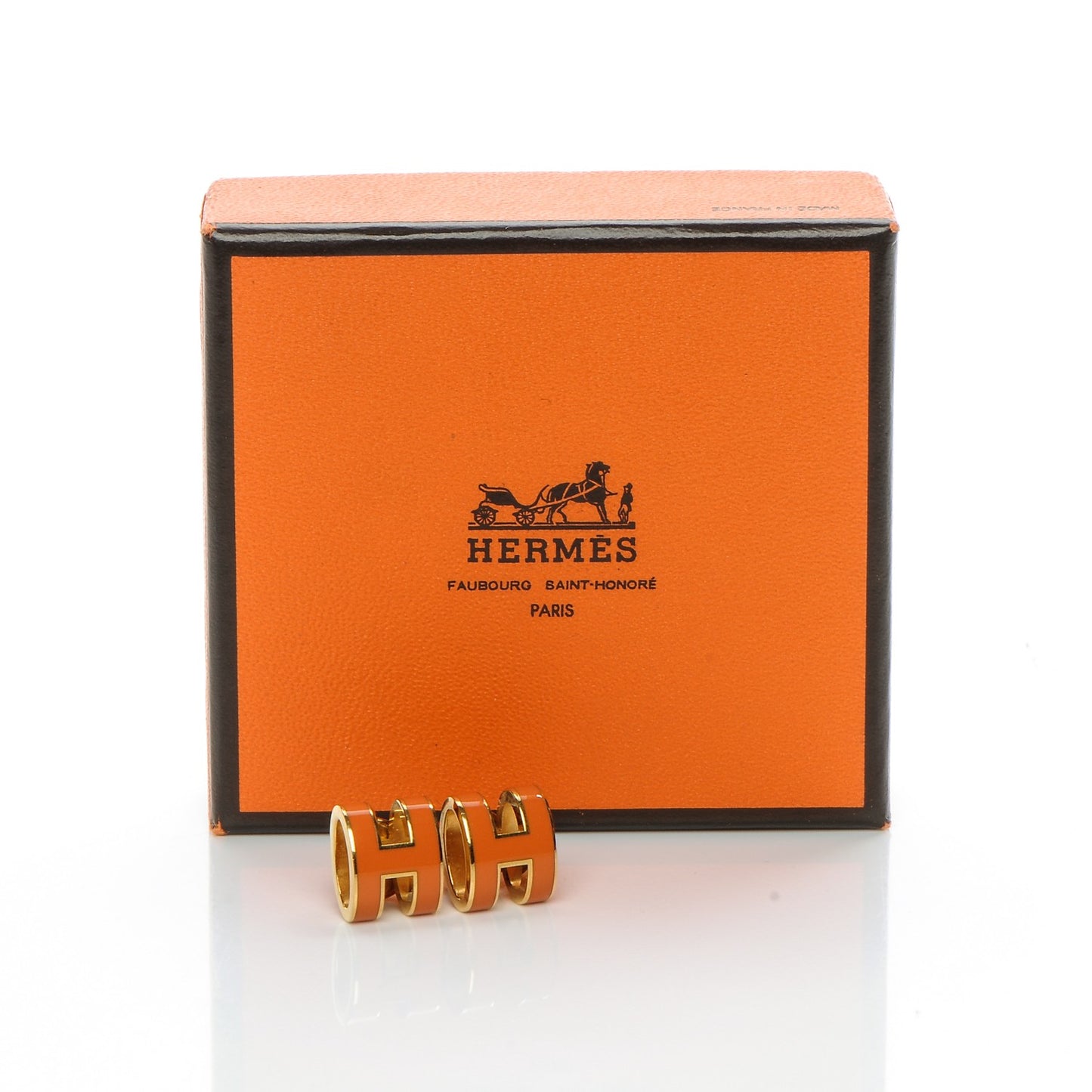 Palladium Lacquered Pop H Earrings Orange