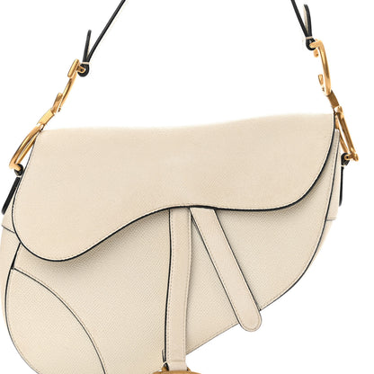 Christian Dior Grained Calfskin Saddle Bag White 8 of 16