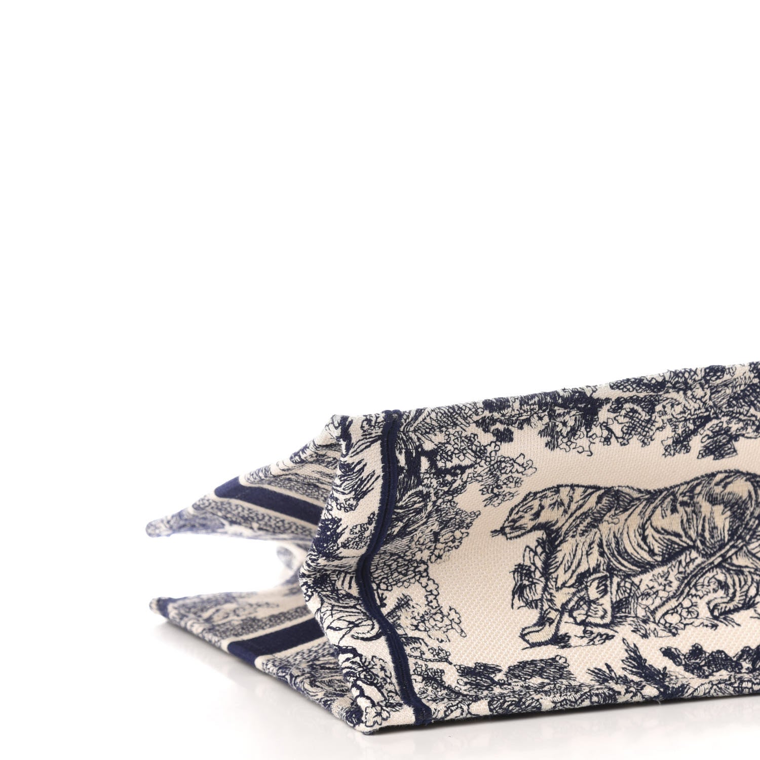 Christian Dior Canvas Embroidered Medium Dioriviera Toile De Jouy Book Tote Blue 8 of 11
