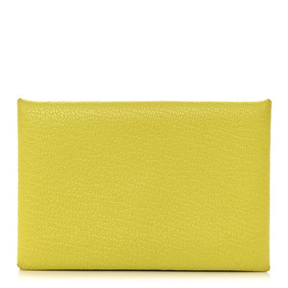 Hermes Chevre Mysore Calvi Card Case Lime 1 of 8