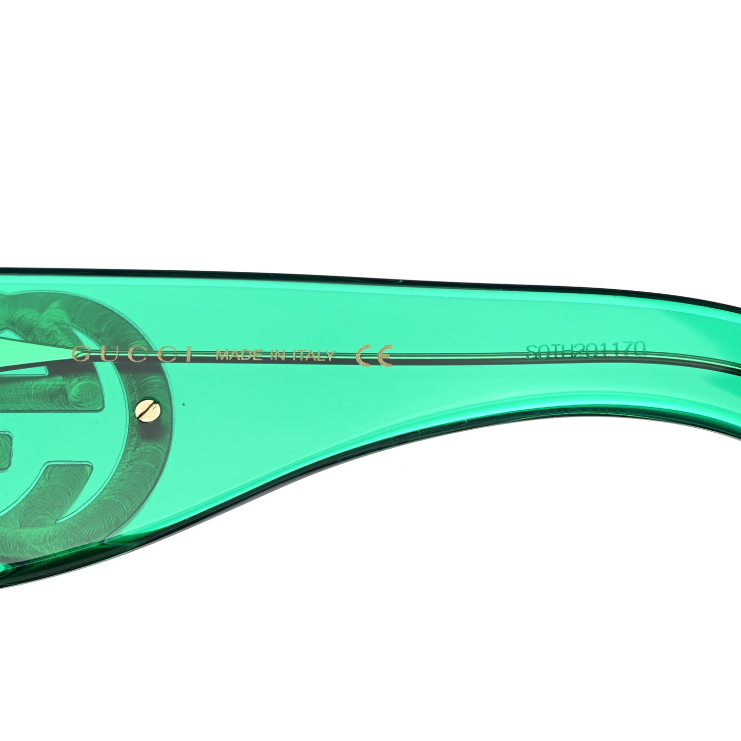 Acetate Round Frame Sunglasses GG0177S Green Red