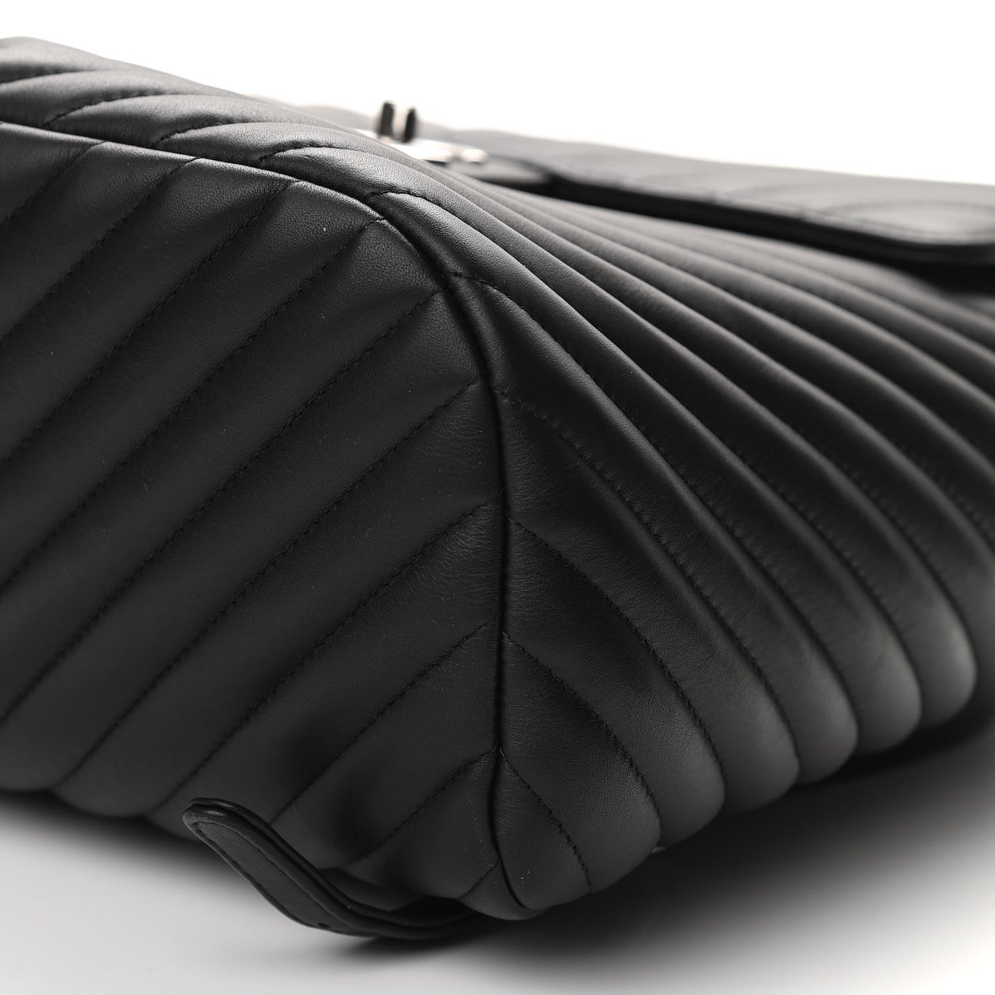 Calfskin Chevron Quilted Large Urban Spirit Backpack Black