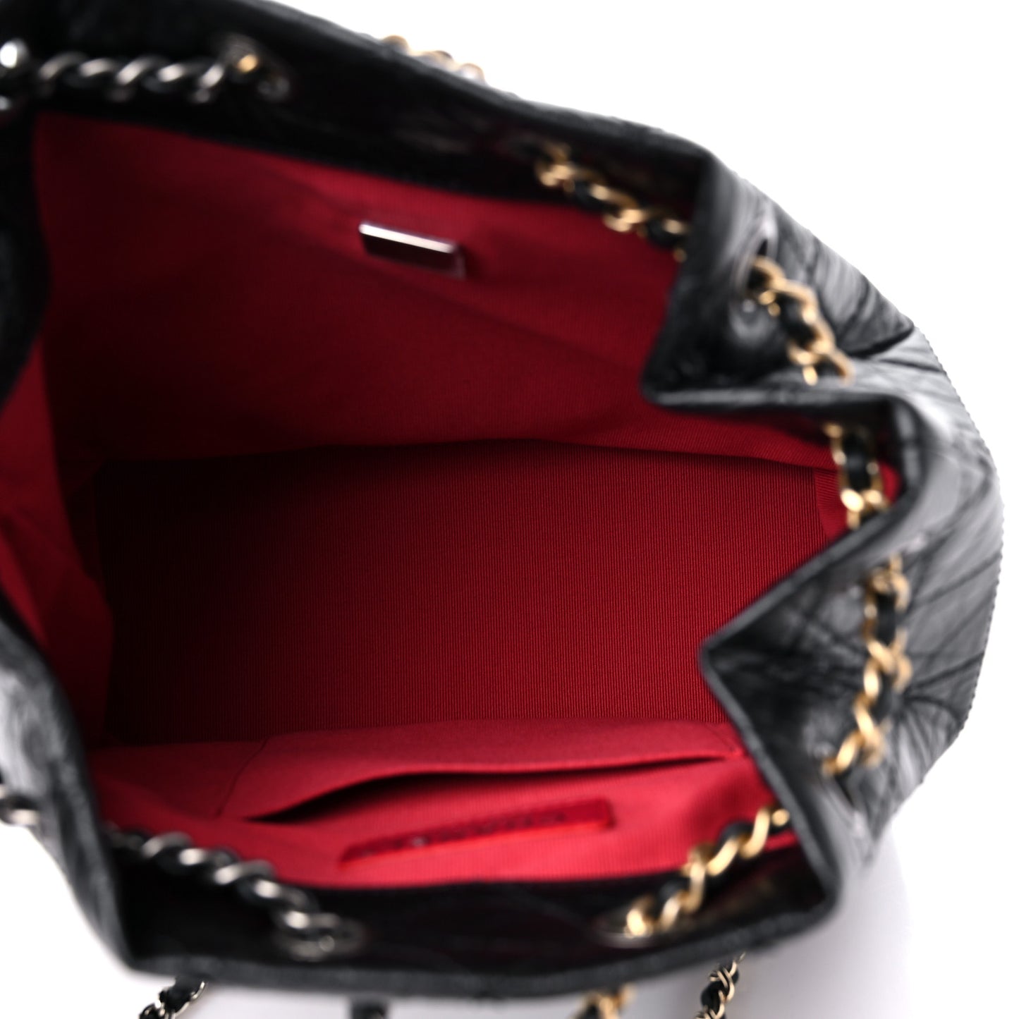 Aged Calfskin Quilted Small Gabrielle Backpack Black